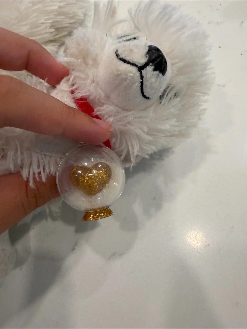 Gund White and Brown Plush Puppy Pair with Collar Charms